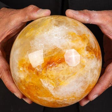 Spirituele communicatie Gouden hematoïde genezende kwartsbol