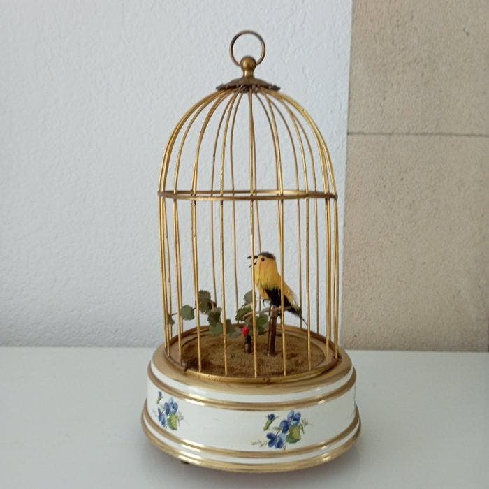 Reuge music - Automaat - Vogel in een kooi, Antiquités & Art, Curiosités & Brocante