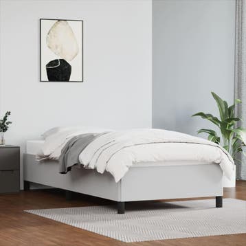 vidaXL Bedframe kunstleer wit 100x200 cm, Verzenden