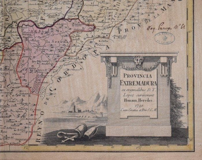Spanje - Regio Estremadura.; D. T. Lopez / Homann - Charte, Livres, Atlas & Cartes géographiques