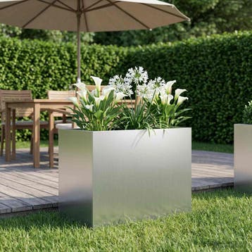 vidaXL Plantenbak zilver 60 x 40 x 50 cm Gegalvaniseerd, Jardin & Terrasse, Pots de fleurs, Verzenden
