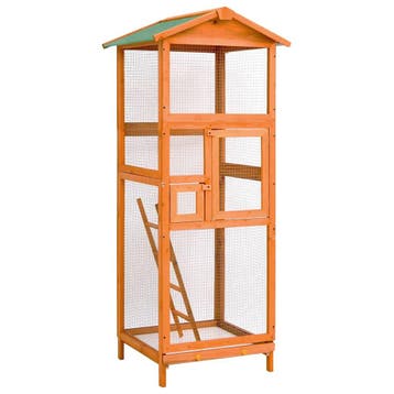 vidaXL Vogelkooi 68x62x166 cm massief vurenhout, Verzenden