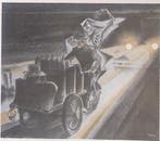 Bakfietsen op de rijweg (lijst optie, Lithos), Antiek en Kunst, Verzenden
