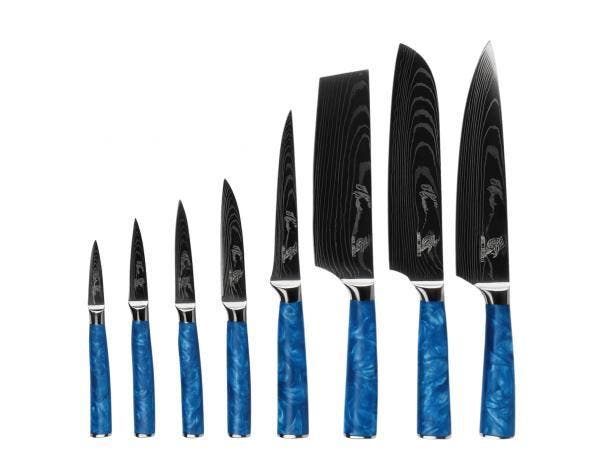 Veiling - Messerhai 8dlg Messenset RVS 15° Aoi Blue Edit., Maison & Meubles, Cuisine | Ustensiles de cuisine