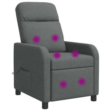 vidaXL Massage Relaxstoel Donkergrijs Stof, Verzenden, Nieuw