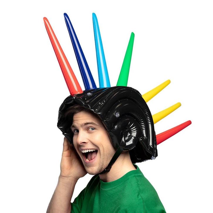 Opblaasbaar Spikes Helm 52cm, Hobby en Vrije tijd, Feestartikelen, Nieuw, Verzenden