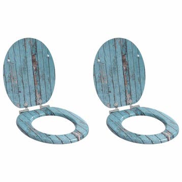 vidaXL Toiletbril 2 pcs Blauw 44 x 38 cm Bewerkt hout, Verzenden