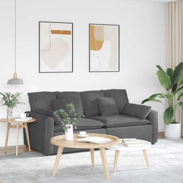 vidaXL Modulaire bank met kussens donkergrijs, Huis en Inrichting, Zetels | Voetbanken en poefs, Verzenden, Nieuw