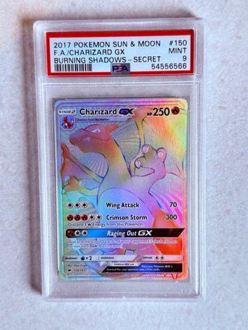 Pokémon - 1 Graded card - Charizard #150 Foil, Full art,, Hobby en Vrije tijd, Nieuw