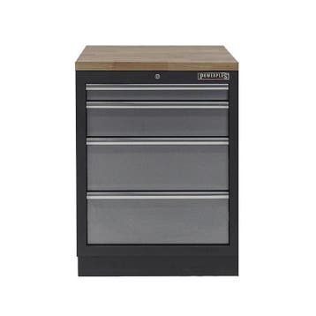 Werkplaatskast met vier laden / werkbank met hardhouten, Doe-het-zelf en Bouw, Werkbanken, Ophalen of Verzenden, Nieuw
