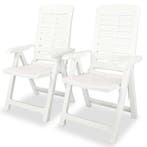 vidaXL Tuinstoelen 2 st verstelbaar kunststof wit, Tuin en Terras, Tuinstoelen, Verzenden, Nieuw