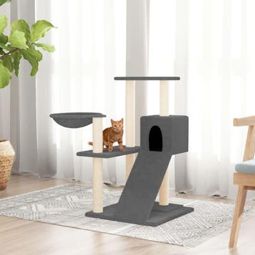 vidaXL Kattenmeubel met sisal krabpalen 82 cm donkergrijs, Verzenden