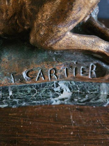 Thomas François Cartier (1879-1943) - Snijwerk, Les chiens, Antiquités & Art