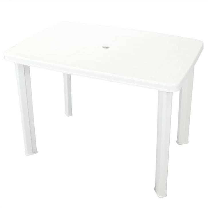 vidaXL Tuintafel 101x68x72 cm kunststof wit, Jardin & Terrasse, Tables de jardin, Envoi