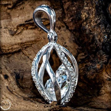 Herkimer-diamant hanger in 925 zilver – natuurlijke dubbele