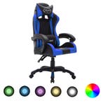 vidaXL Racestoel met RGB LED-verlichting kunstleer blauw en, Verzenden