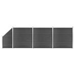 vidaXL Schuttingpanelenset 619x(105-186) cm HKC zwart, Verzenden, Nieuw