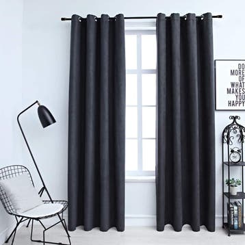 vidaXL Gordijnen verduisterend met ringen 2 st 140x175 cm, Verzenden, Nieuw
