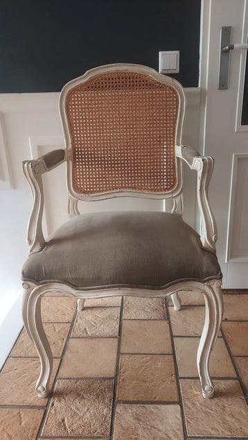 Stoel (2) - Hout, Rattan - Set van 2 klassieke faute, Antiek en Kunst