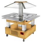 Verwarmd Buffet | GOURMET LINE | Hout/RVS | 4x 1/1 GN |, Verzenden, Nieuw in verpakking