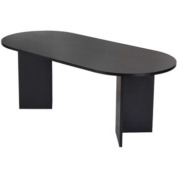 Evila Modern Black Dining Table, 200 X 90 X 75 Cm 100%, Huis en Inrichting, Verzenden, Nieuw, 50 tot 100 cm, Scandinavisch