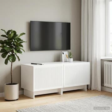 vidaXL Tv-meubel Hoogglans Wit Bewerkt hout, Huis en Inrichting, Verzenden, Nieuw