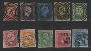 Pruisen 1850/1867 - schone partij met tls. mooie stempels, Gestempeld