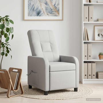 vidaXL Massage Relaxstoel Wolkgrijs Stof, Verzenden, Nieuw