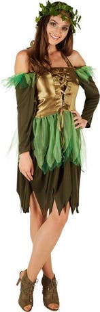 2dekans | dressforfun - Vrouwenkostuum bosfee - XL -, Kinderen en Baby's, Carnavalskleding en Verkleedspullen, Ophalen of Verzenden