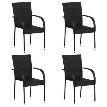 Tuinstoelen set 4 stuks -35% | Retour deal, weg is weg, Tuin en Terras, Tuinstoelen, Verzenden, Zo goed als nieuw, Rotan, Stapelbaar