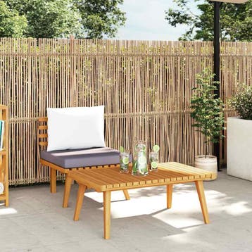 vidaXL 2-delige Loungeset met kussens massief acaciahout, Verzenden