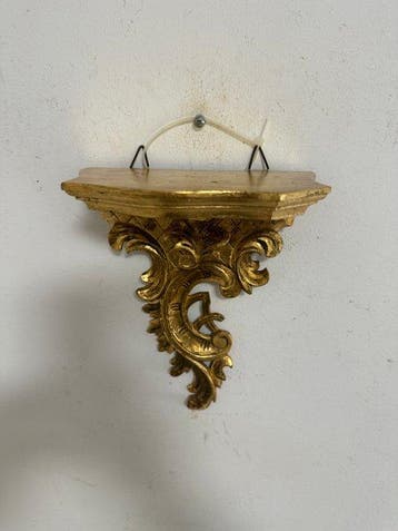 Étagère murale - Bois, feuille dor - Étagère en feuille