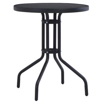 vidaXL Tuintafel 80 cm staal en glas zwart, Tuin en Terras, Verzenden, Nieuw
