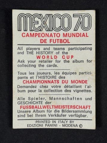 1970 Panini Mexico 70 World Cup, - History: Fontaine 1958 -