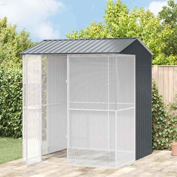 vidaXL Vogelkooi Antraciet 215 x 210 x 247 cm Gegevens staal, Verzenden, Nieuw