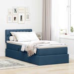 vidaXL Opbergbed met LED met hoofdeinde Blauw 90 x 190 cm, Verzenden, Nieuw