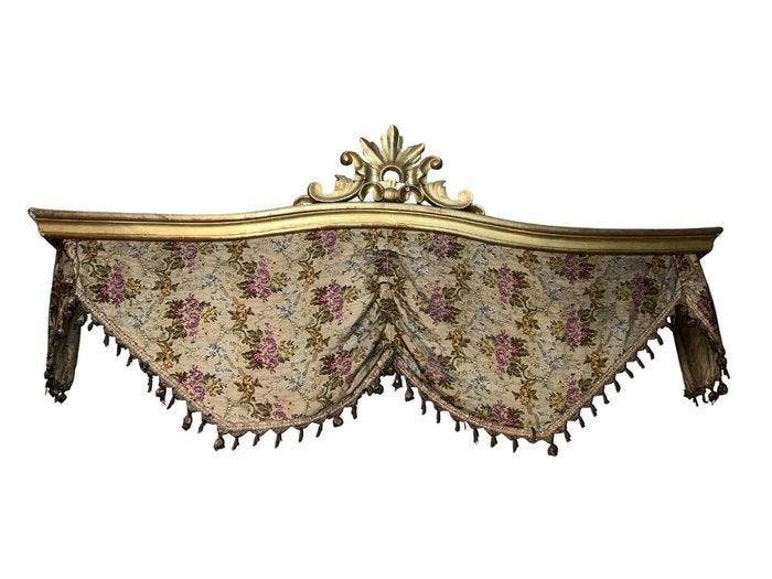 Bed (2) - Hout, Stoffa - Testiera, Antiek en Kunst, Antiek | Overige Antiek