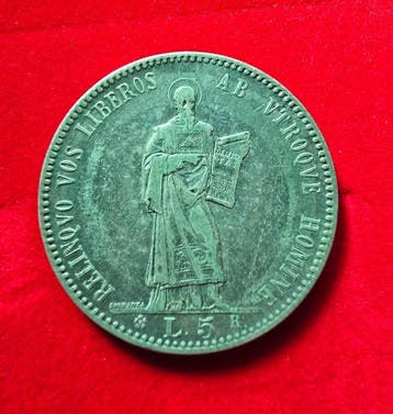 San Marino. 5 Lire 1898 (Zonder minimumprijs)
