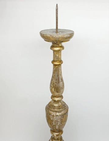 Chandelier - Feuille d’or, Bois polychrome, Antiquités & Art