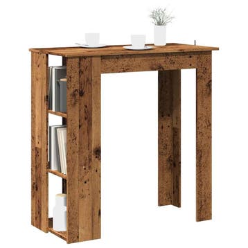 vidaXL Bartafel met schap 102x50x103,5 cm bewerkt hout oud, Huis en Inrichting, Tafels | Eettafels, Verzenden, Nieuw