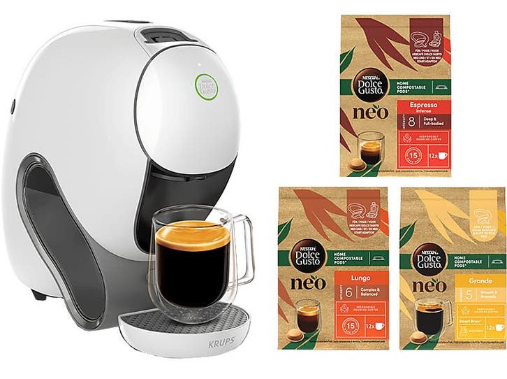 Krups - Capsulemachine - Wit, Elektronische apparatuur, Koffiezetapparaten, Koffiepads en cups, Nieuw, Afneembaar waterreservoir