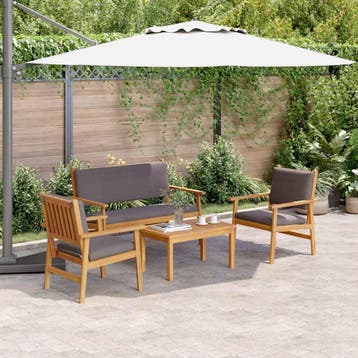vidaXL Tuinbank Set 4 st 4-Aantal zitplaatsen Bruin, Verzenden, Nieuw