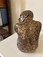 sculptuur, Costrizioni - 19 cm - Verguld brons - 2004