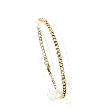 Gouden gourmetschakel armband (Schakelarmband), Ophalen of Verzenden, Gebruikt, Goud, Goud