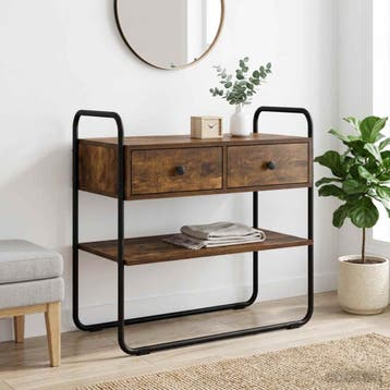 vidaXL Consoletafel Gerookt eiken 100 x 40 x 75 cm Bewerkt, Verzenden