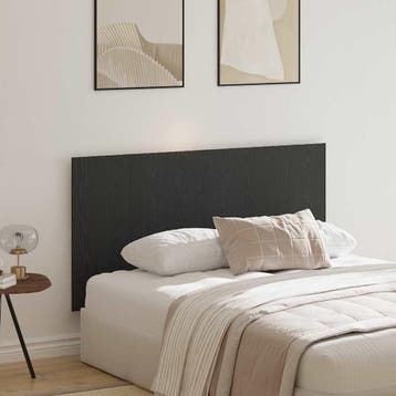 vidaXL Bed Hoofdbord Zwart Eiken Bewerkt hout, Verzenden, Nieuw