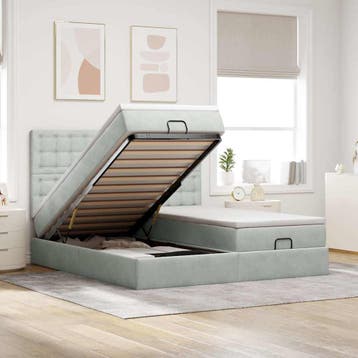 vidaXL Ottoman bed met matrassen 160x200cm fluweel, Huis en Inrichting, Slaapkamer | Bedden, Verzenden, Nieuw