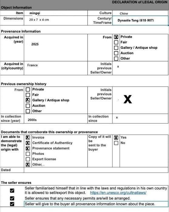 Oud Chinees, Tang-dynastie Terracotta Mingqi - 26 cm, Verzamelen, Mineralen en Fossielen