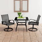 vidaXL 3-delige Tuinset textileen en staal, Tuin en Terras, Tuinsets en Loungesets, Verzenden, Nieuw, Tuinset