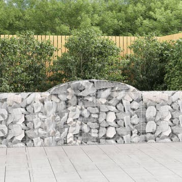 vidaXL Schanskorven 4 st gewelfd 300x30x80/100 cm, Verzenden